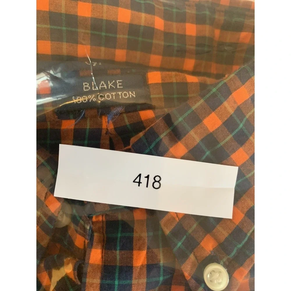 Ralph Lauren Polo Mens Button Down‎ Shirt Blake Large Orange Plaid